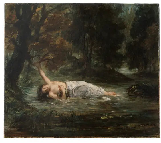 Der Tod der Ophelia - Eugène Delacroix