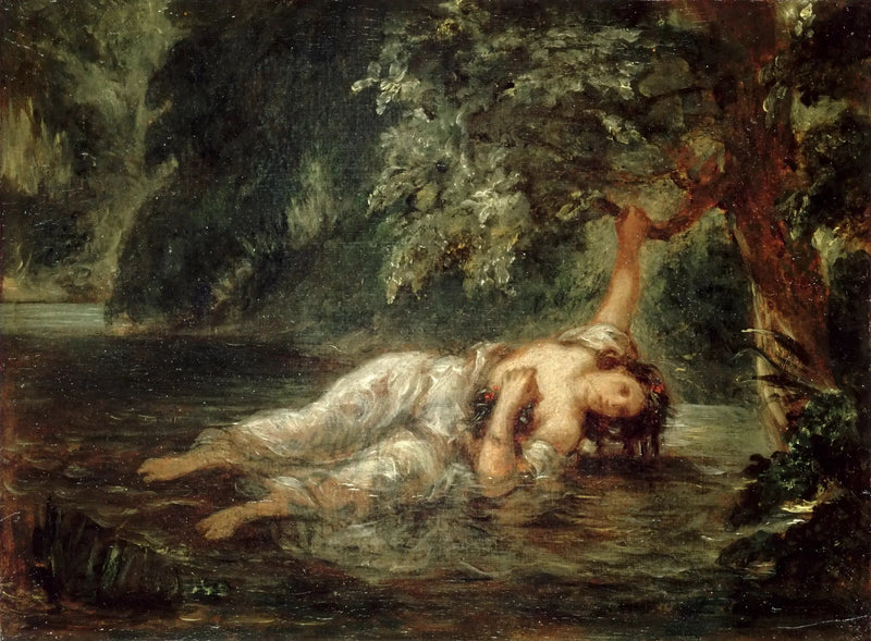 Der Tod der Ophelia - Eugène Delacroix