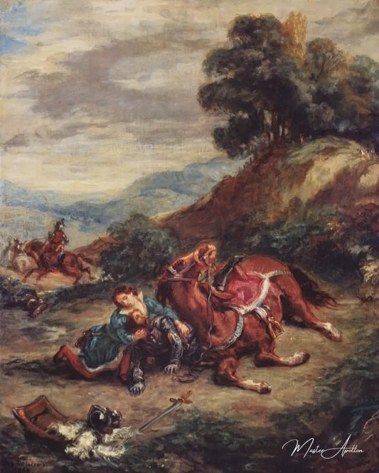 La mort de Lara I - Eugène Delacroix - Reproductions de tableaux et peintures haut de gamme