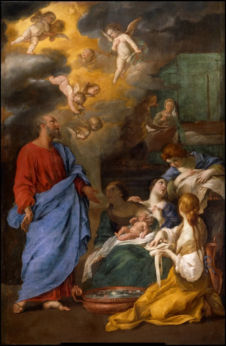 Die Geburt des heiligen Johannes des Täufers - Andrea Sacchi