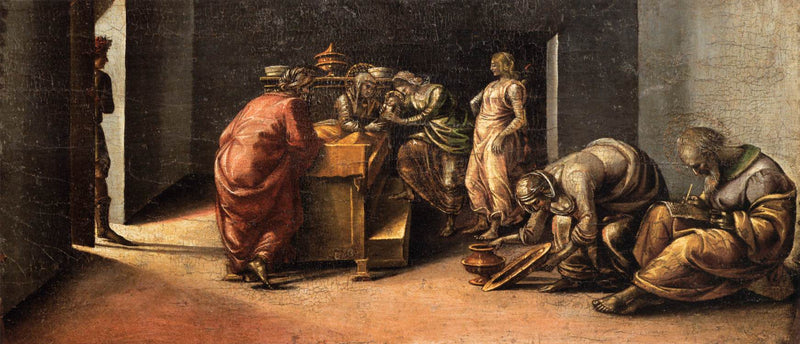 Die Geburt des heiligen Johannes der Täufer und die Namensgebung - Luca Signorelli