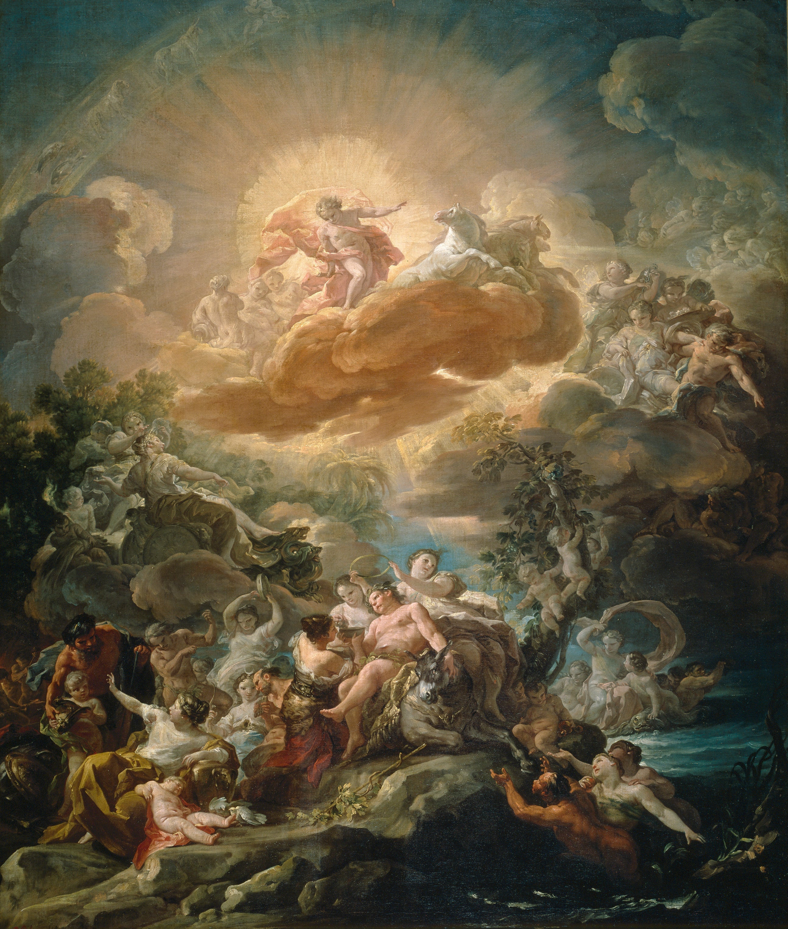 La Naissance du Soleil et le Triomphe de Bacchus - Corrado Giaquinto image 1 reproduction artisanale de tableau