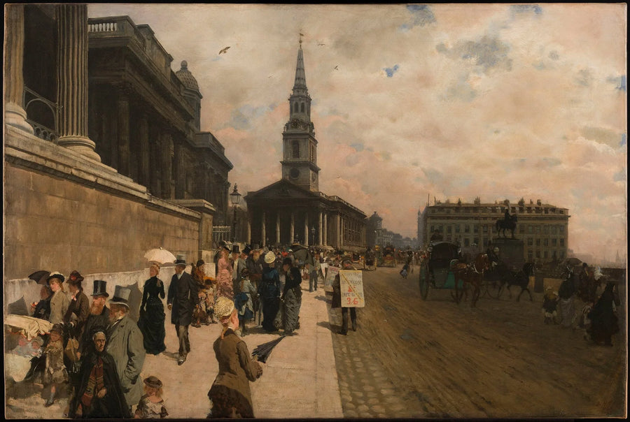 Die Nationalgalerie und die Kirche St. Martin (London) - Giuseppe De Nittis