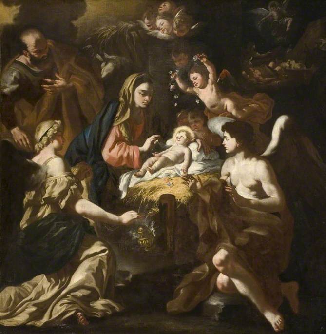 Die Geburt mit anbetenden Engeln - Francesco Solimena