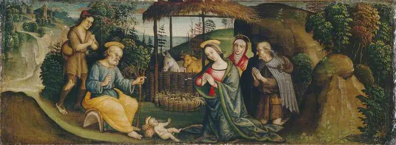 Die Geburt mit der heiligen Brigitta - Pietro Perugino