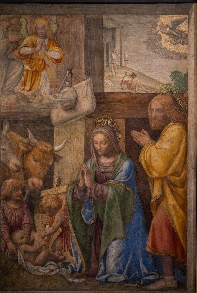 Die Geburt und die Verkündigung an die Hirten - Bernardino Luini