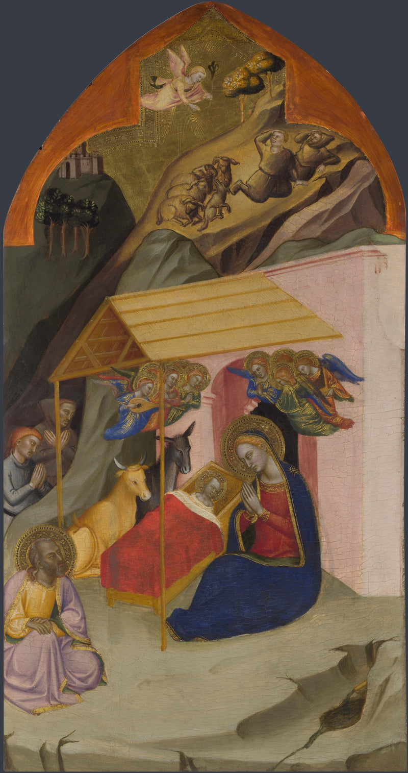 Die Geburt und die Verkündigung an die Hirten - Jacopo di Cione