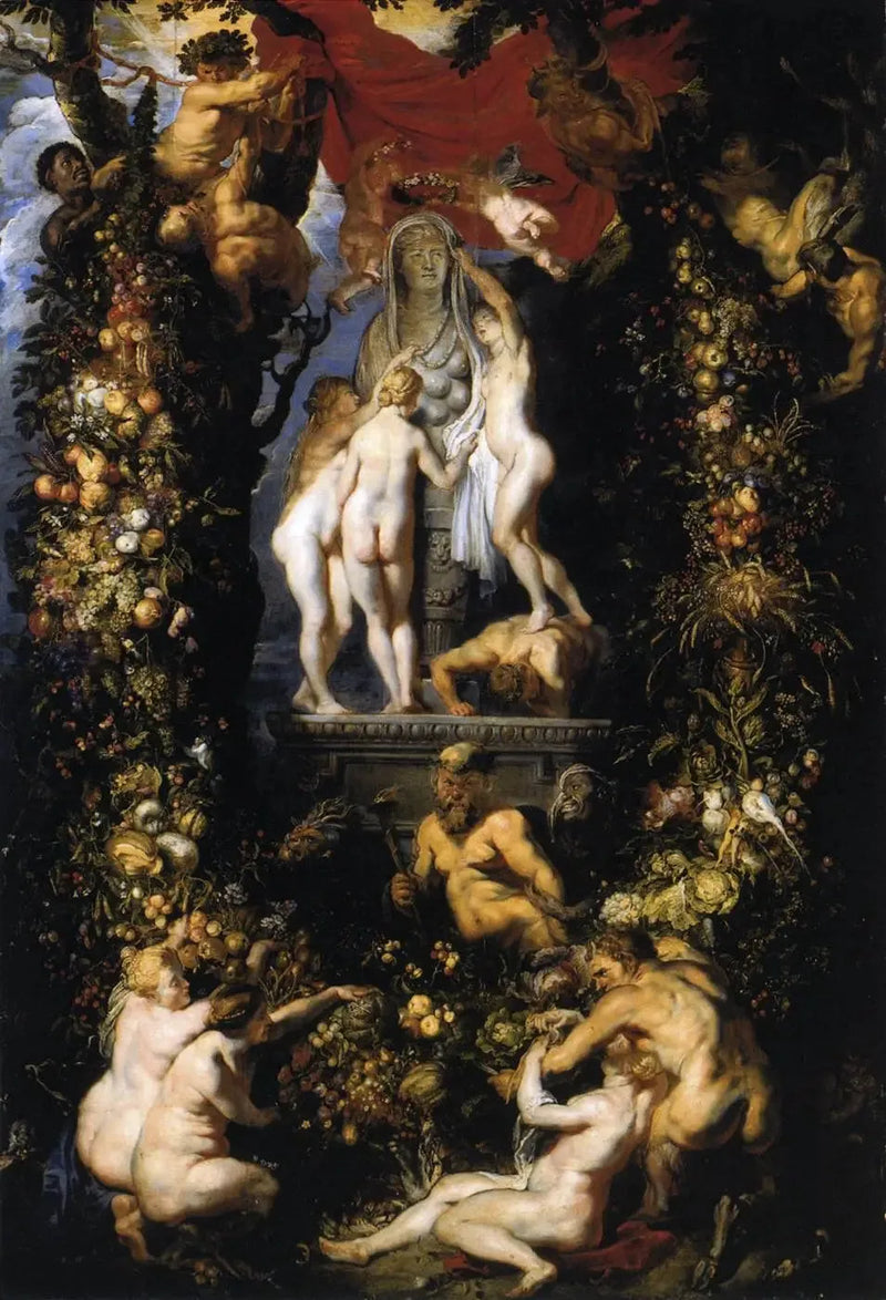 Die Natur, die die drei Grazien schmückt - Peter Paul Rubens