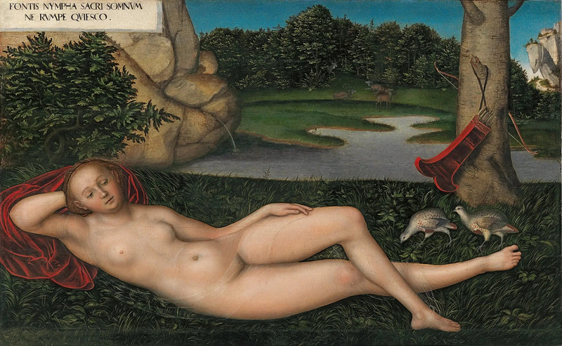 Die Nymphe an der Quelle - Lucas Cranach der Ältere