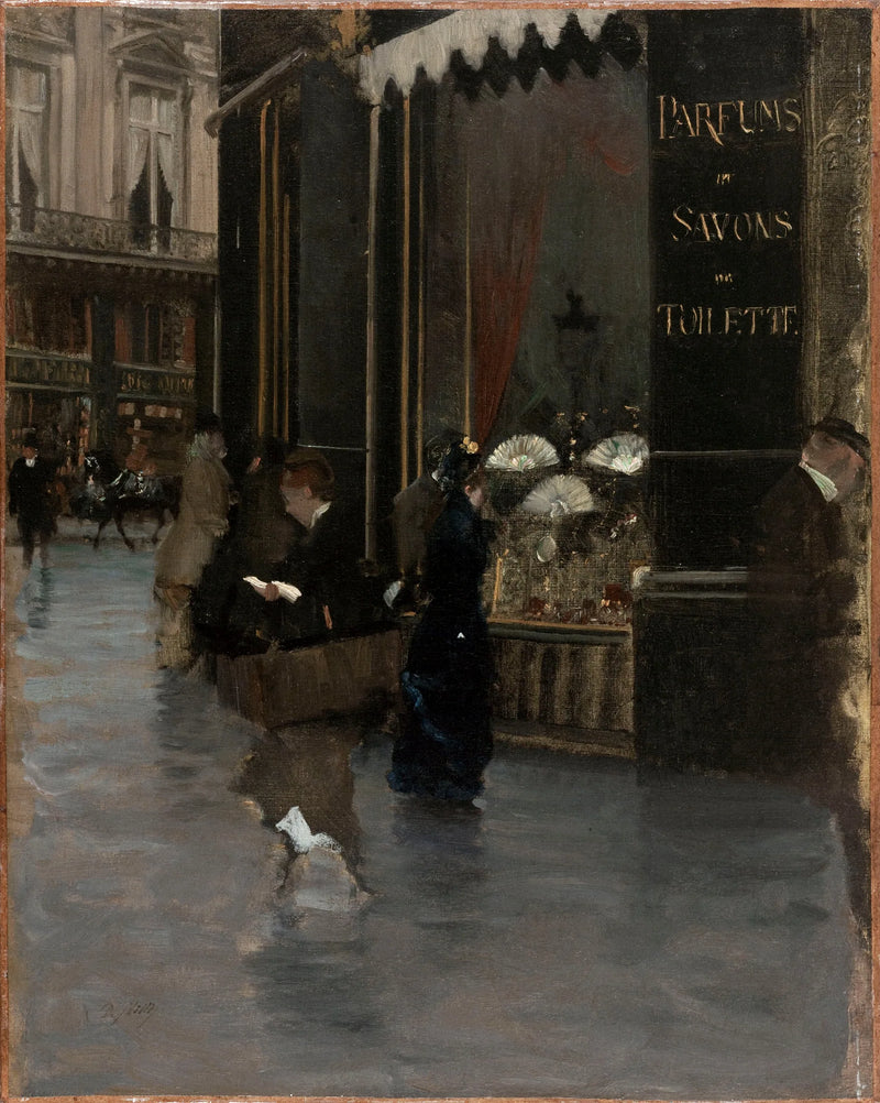 Die Parfümerie Violet, an der Ecke des Boulevard der Kapuziner und der Scribe-Straße - Giuseppe De Nittis