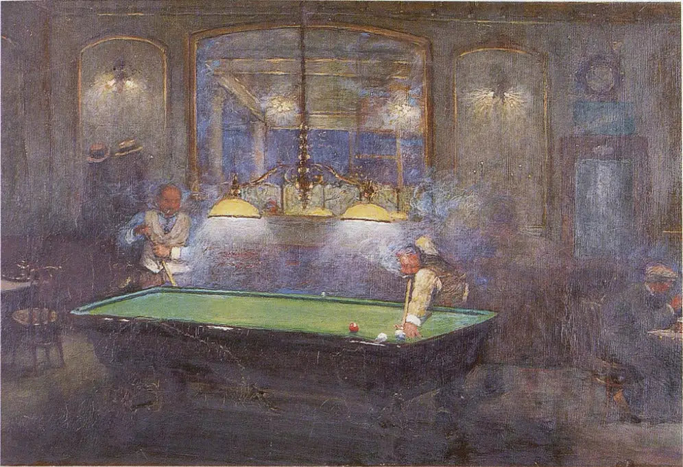 La Partie de billard - Jean Béraud image 1 reproduction de peinture à l’huile