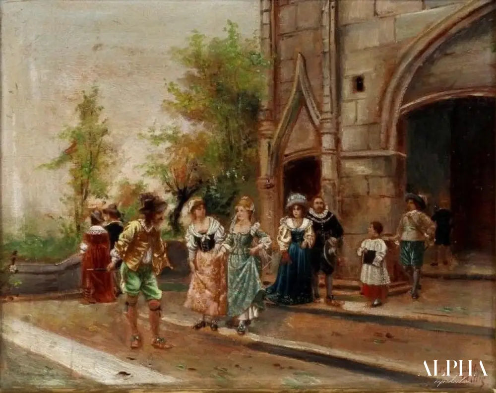 La partie de pêche - Cesare-Auguste Detti Reproductions de tableaux à la peinture à l’huile