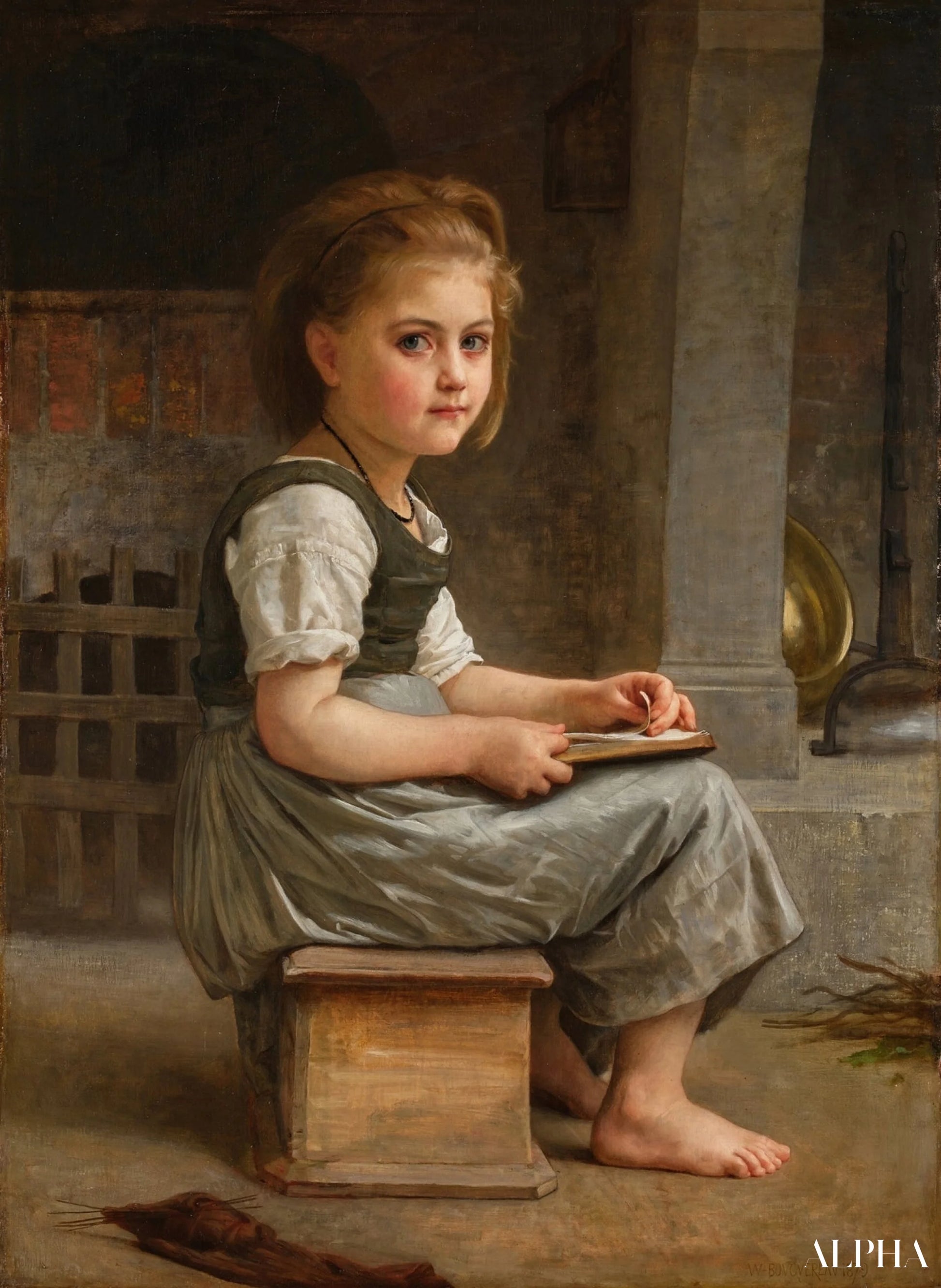 La petite écolière - William Bouguereau Reproductions de tableaux à la peinture à l’huile