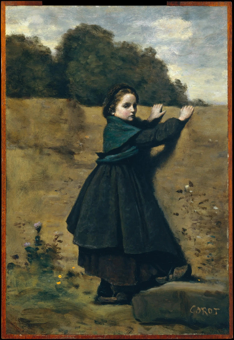 Das kleine neugierige Mädchen - Jean-Baptiste Camille Corot
