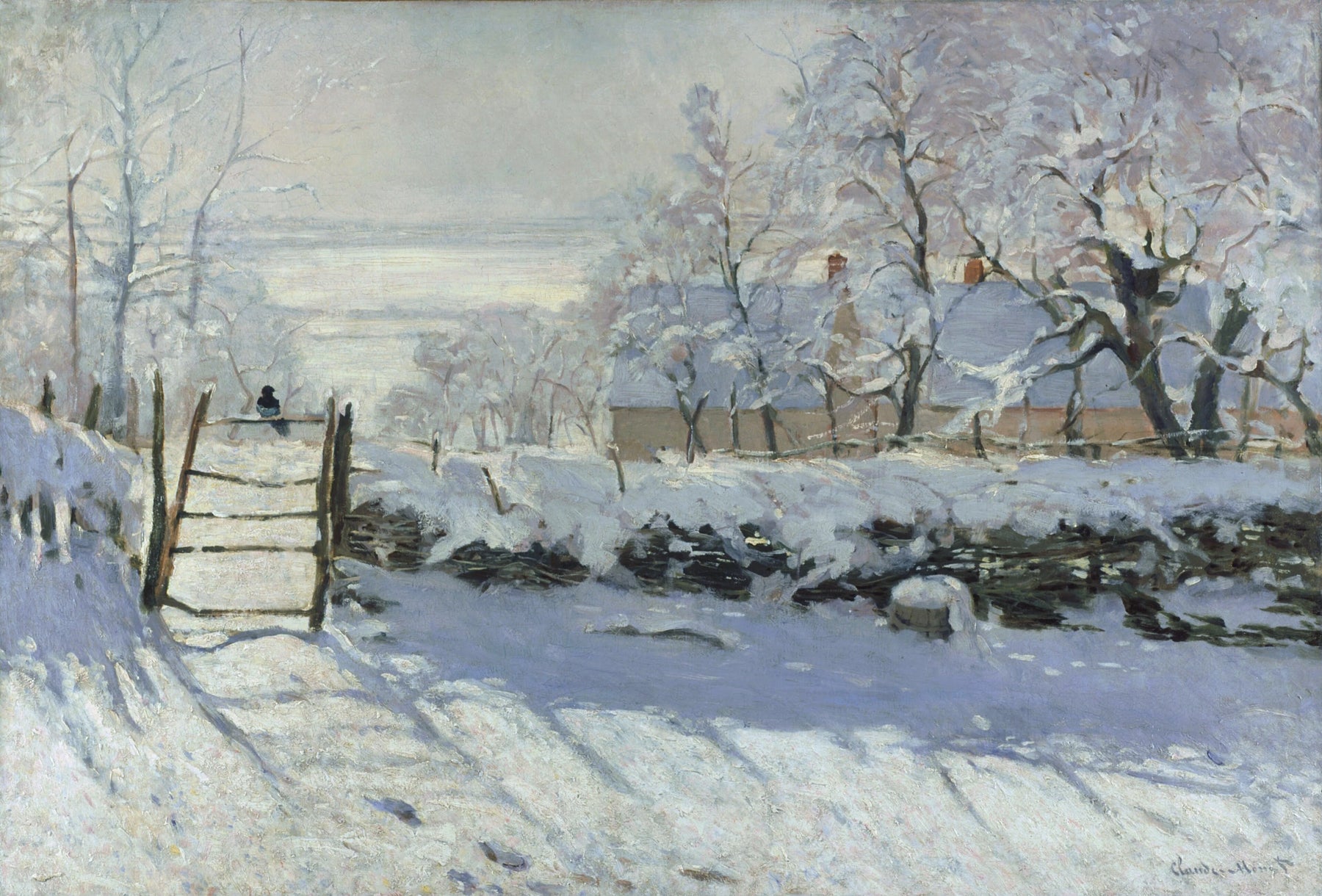 La Pie W133 par Claude Monet, 1868-1869, musée d’Orsay