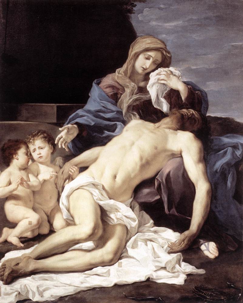 La Pietà (Marie pleurant le Christ mort) - Giovanni Battista Gaulli image 1 reproduction de peinture à l’huile