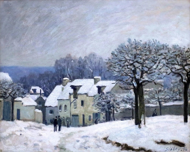 Der Platz des Chenils in Marly, Schneeeffekt - Alfred Sisley