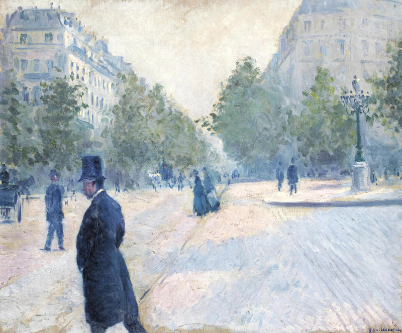 Der Platz Saint-Augustin, neblige Zeit - Gustave Caillebotte