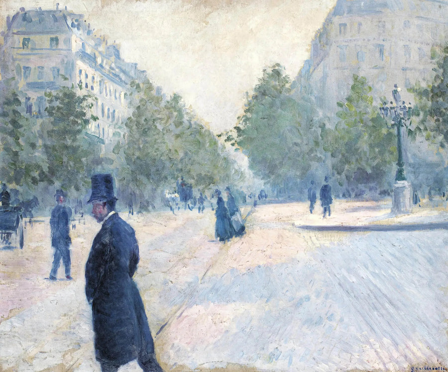 Der Platz Saint-Augustin, neblige Zeit - Gustave Caillebotte