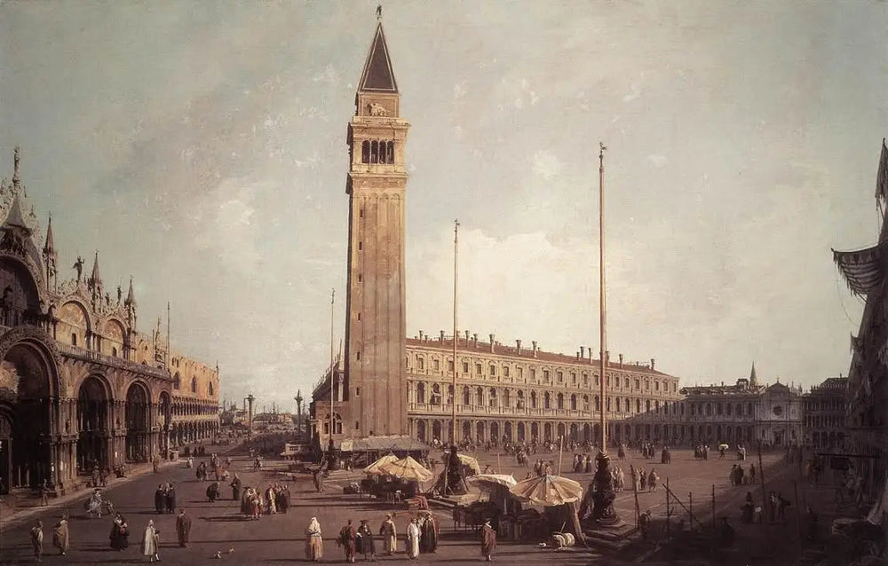 La Place Saint-Marc vers le sud-ouest - Canaletto image 1 reproduction artisanale de tableau
