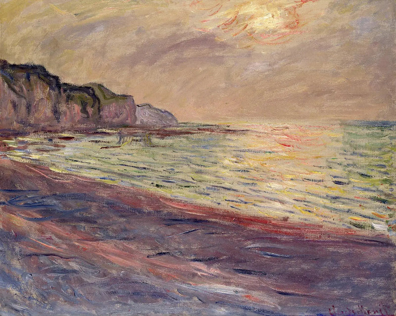 Der Strand von Pourville, Sonnenuntergang - Claude Monet