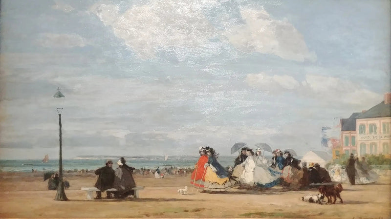 Der Strand in Trouville - Die Kaiserin Eugénie und ihre Suite - Eugène Boudin