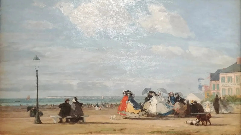 Der Strand in Trouville - Die Kaiserin Eugénie und ihre Suite - Eugène Boudin