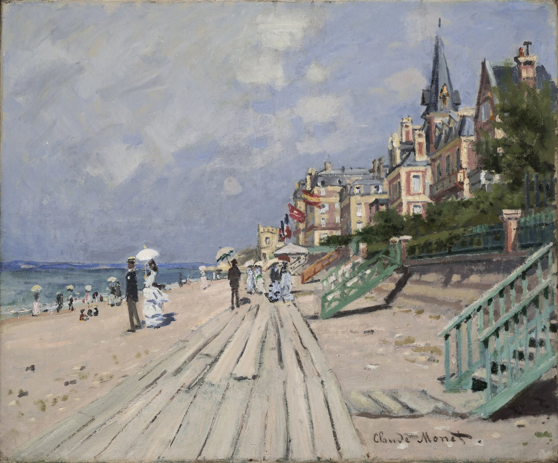 La Plage à Trouville W156 par Claude Monet, 1870, Wadsworth Atheneum Museum of Art