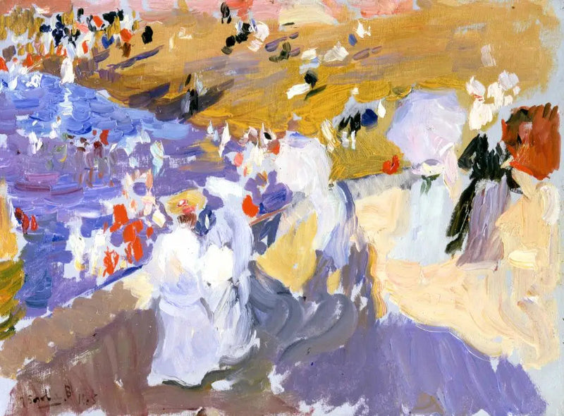 Der Strand, Biarritz (Promenade des Dames) - Joaquín Sorolla