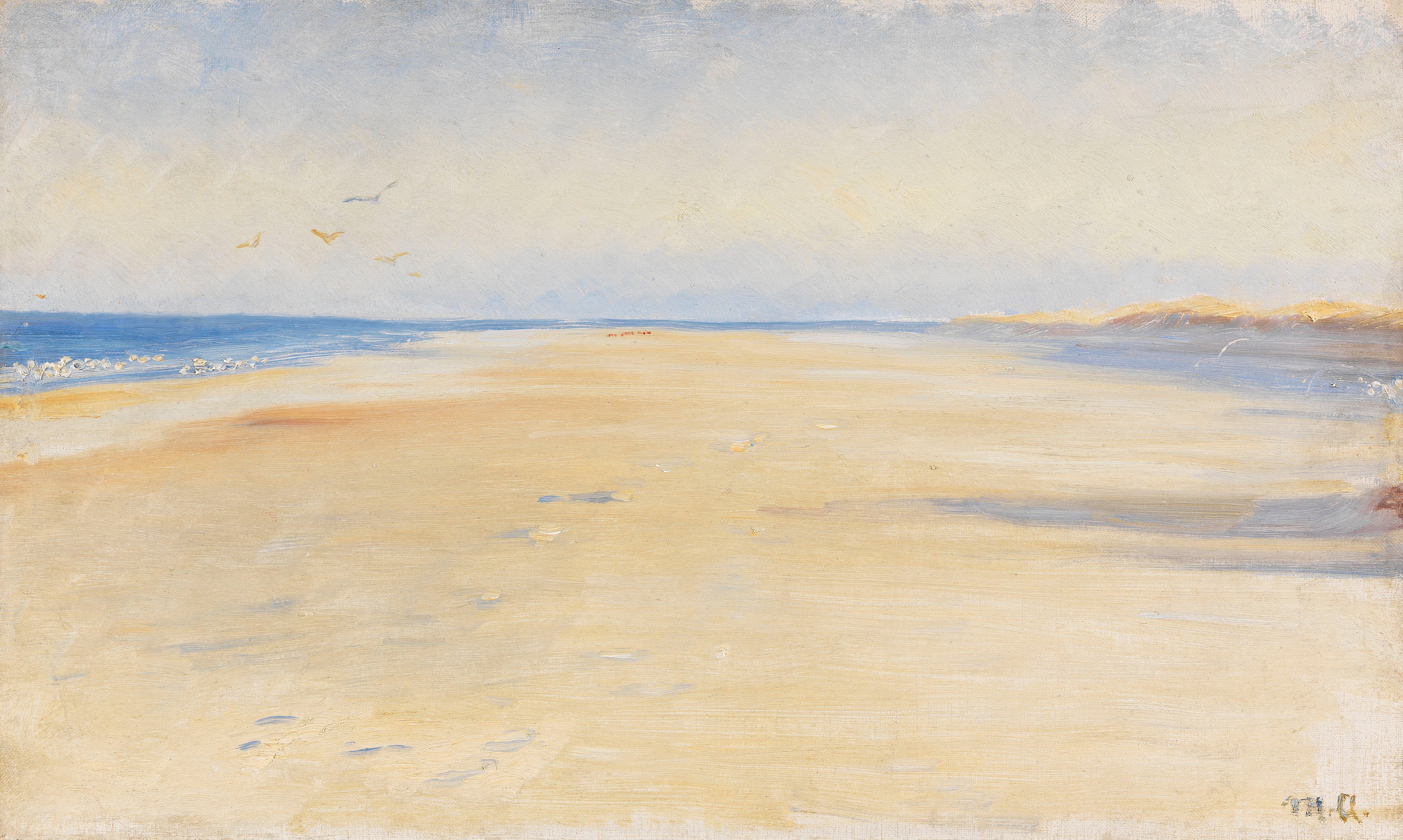 La plage de Skagen. - Michael Peter Ancher image 1 copie peinte à la main à l’huile