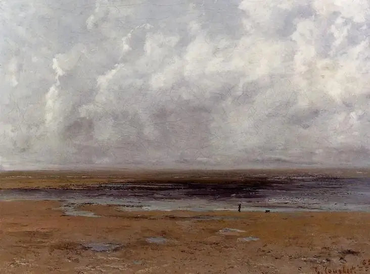 Der Strand von Trouville bei Niedrigwasser - Gustave Courbet