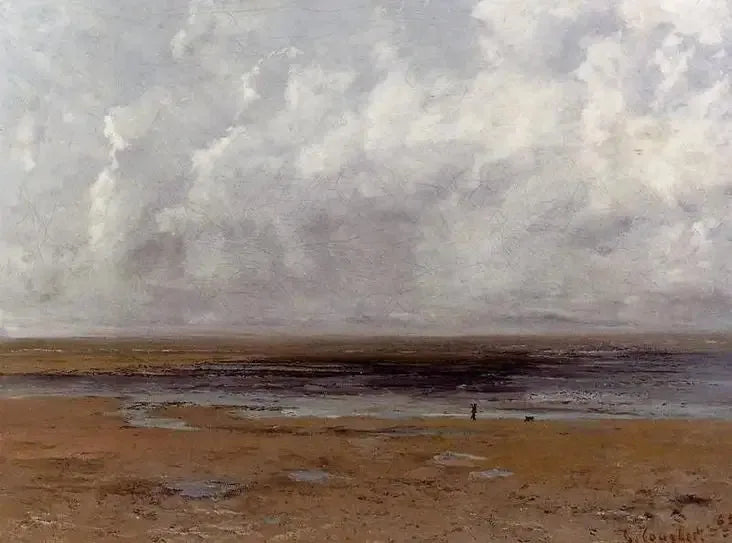 Der Strand von Trouville bei Niedrigwasser - Gustave Courbet