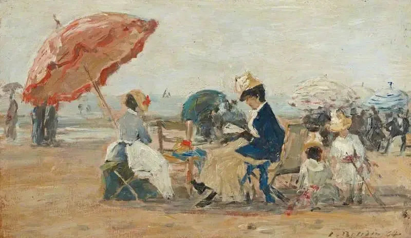 La plage de Trouville - Eugène Boudin image 1 tableau peint à l’huile sur toile