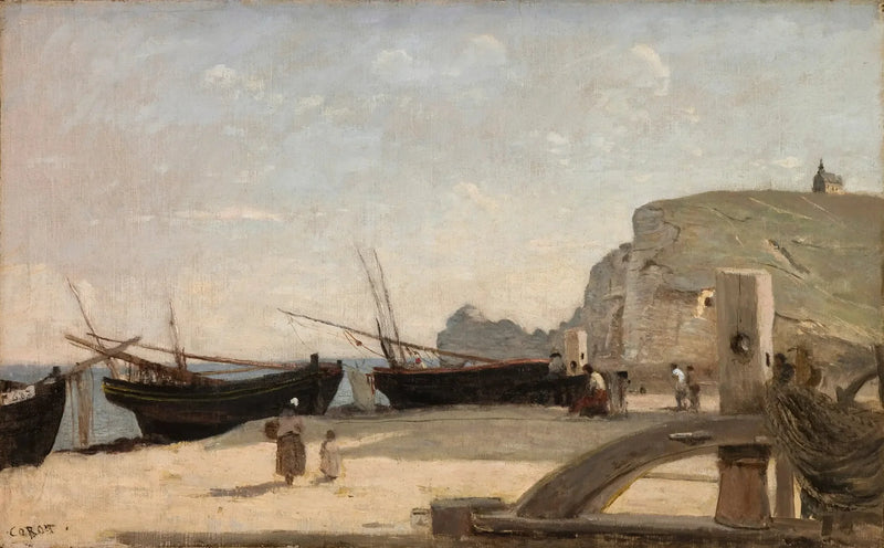 Der Strand, Étretat - Jean-Baptiste Camille Corot