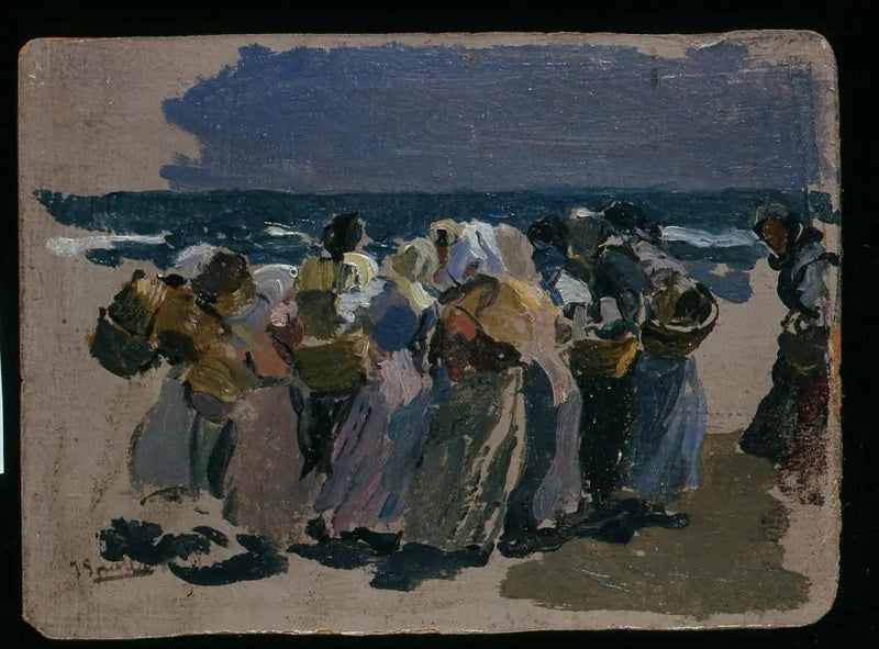Der Strand, Valencia (Fischhändler) - Joaquín Sorolla
