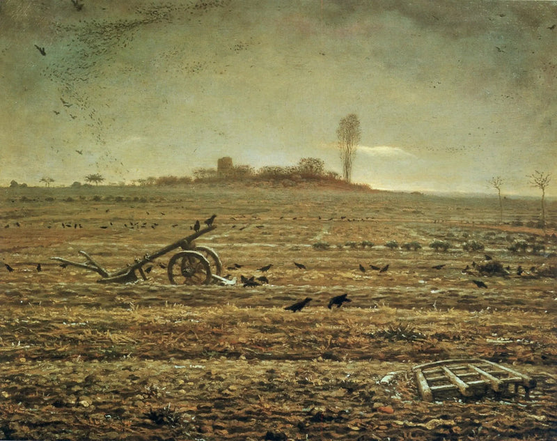 Die Ebene von Chailly mit Egge und Pflug - Jean-François Millet