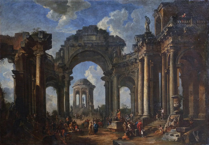 Die Predigt eines Apostels in Ruinen dorischer Architektur - Giovanni Paolo Panini