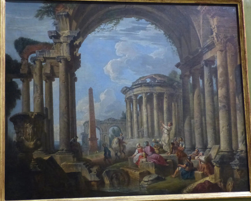 Die Predigt in antiken Ruinen - Giovanni Paolo Panini