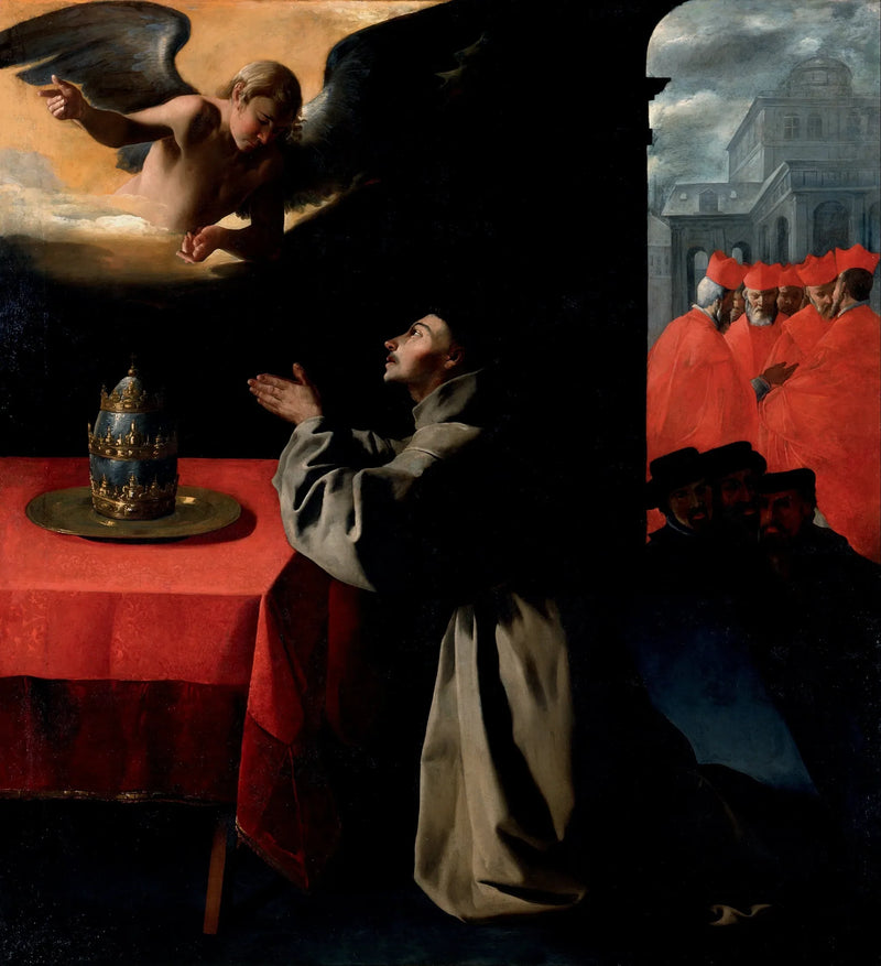 Das Gebet des heiligen Bonaventura über die Wahl des neuen Papstes - Francisco de Zurbarán