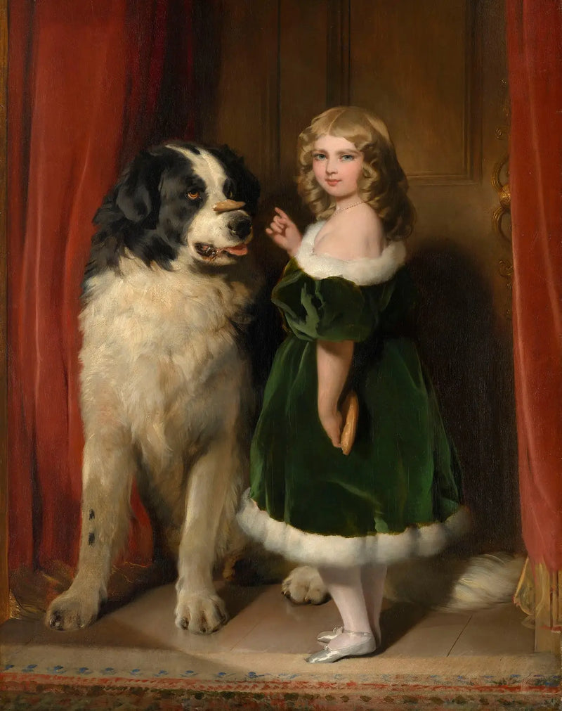 Die Prinzessin Mary von Cambridge mit Nelson, einem Neufundländer - Edwin Henry Landseer
