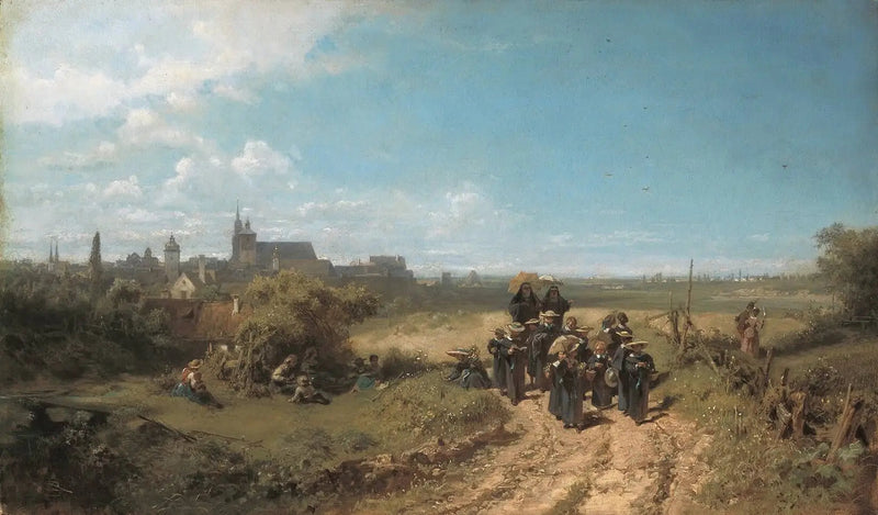 Der Spaziergang des Klosters - Carl Spitzweg