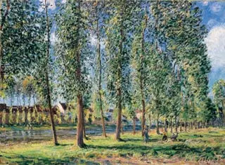 Die Pappelreihe in Moret - Alfred Sisley
