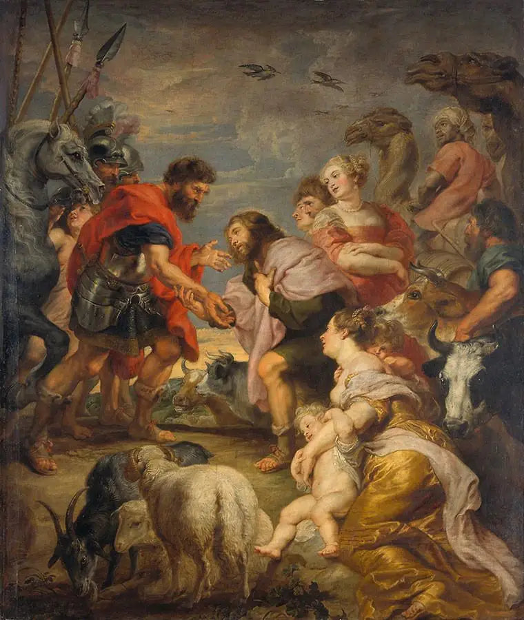 Die Versöhnung von Esau und Jakob - Peter Paul Rubens