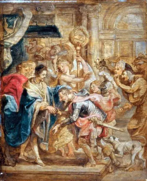 Die Versöhnung von König Heinrich III. und Heinrich von Navarra - Peter Paul Rubens