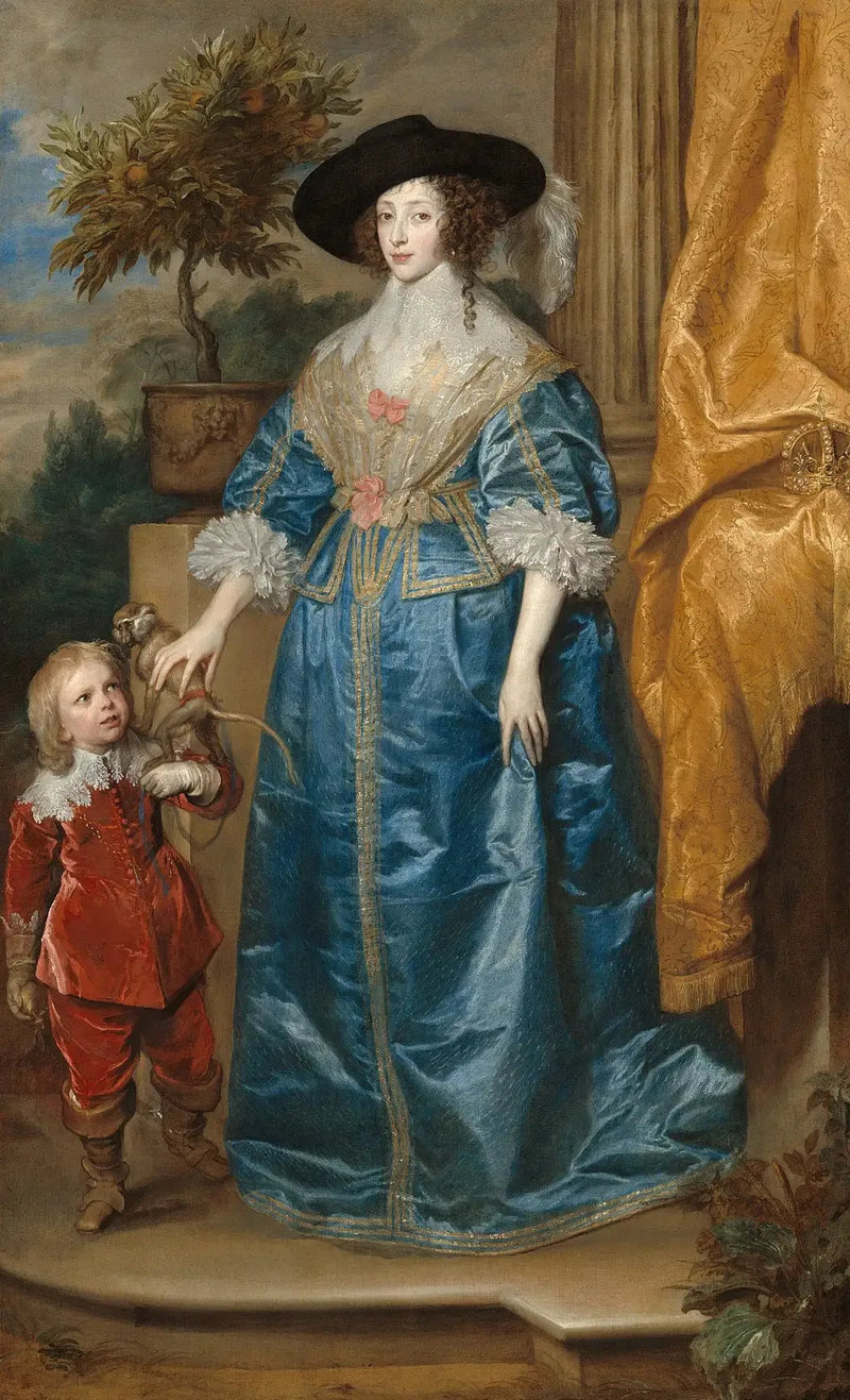 Die Königin Henriette Marie und ihr Sohn, Sir Jeffrey Hudson - Antoine van Dyck