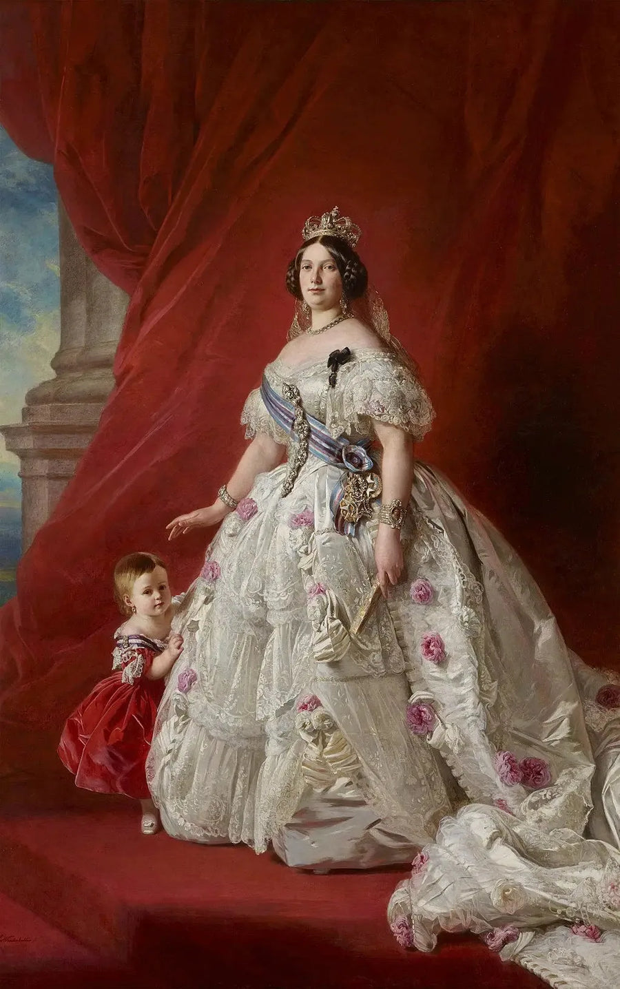 Die Königin Isabelle II mit der Prinzessin der Asturien - Franz Xaver Winterhalter