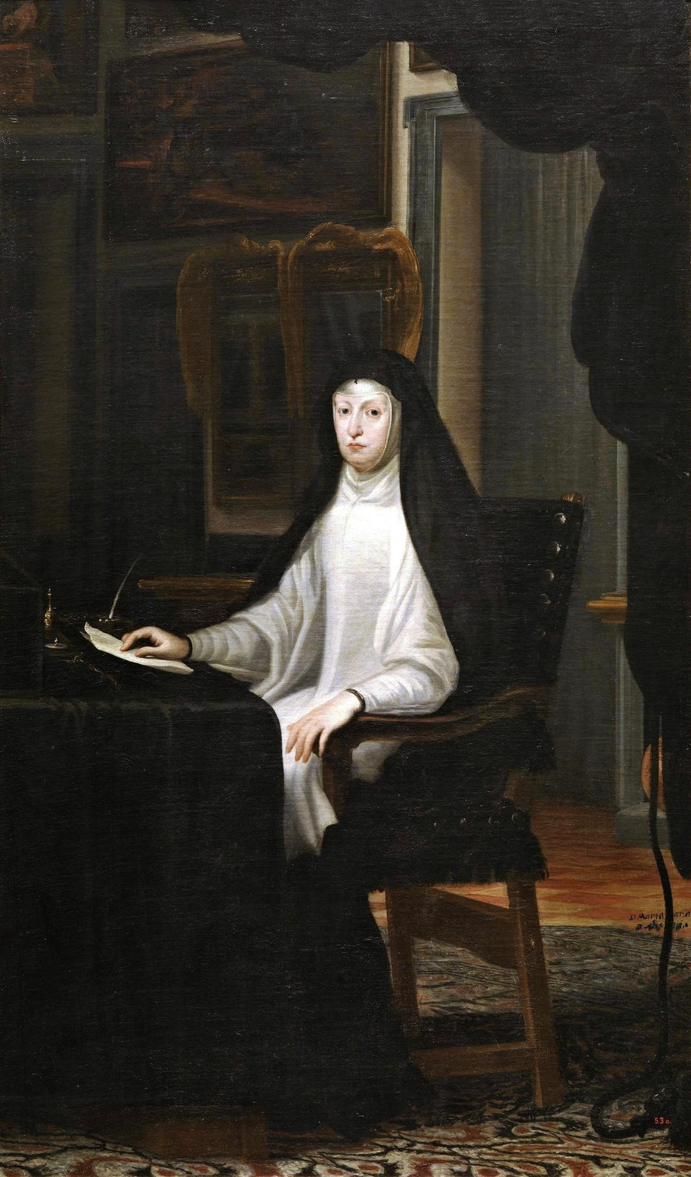 La reine Mariana de Autriche veuve - Juan Carreño de Miranda image 1 copie de tableau peinte à la main