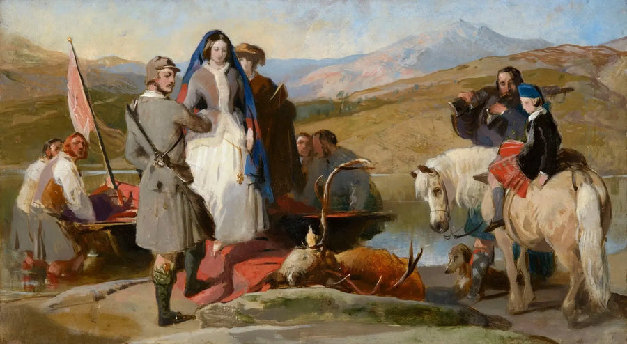 Die Königin Victoria landet am Loch Muick - Edwin Henry Landseer