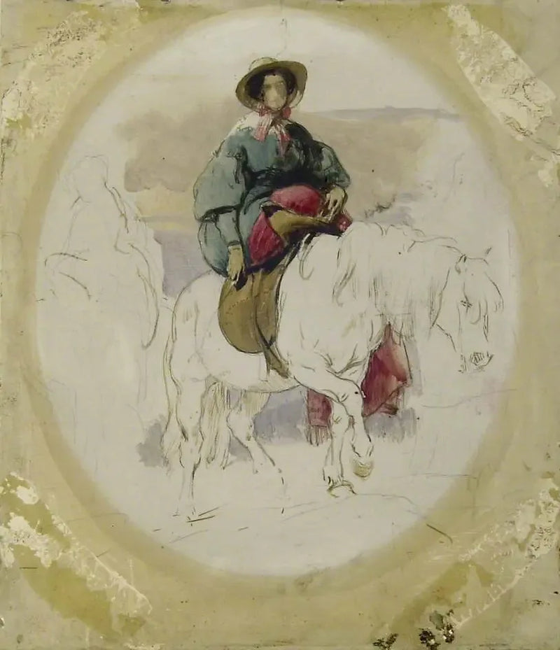 Die Königin Victoria auf einem Highlands-Pony - Edwin Henry Landseer