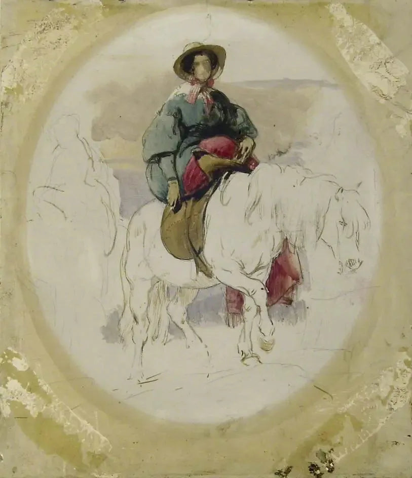 Die Königin Victoria auf einem Highlands-Pony - Edwin Henry Landseer